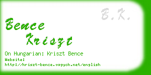 bence kriszt business card